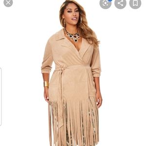 Suede Trench coat dress